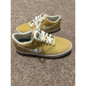 Nike Womens SB Check BQ3240-202 Solarsoft Beige Textile Lace Up Low 7 New